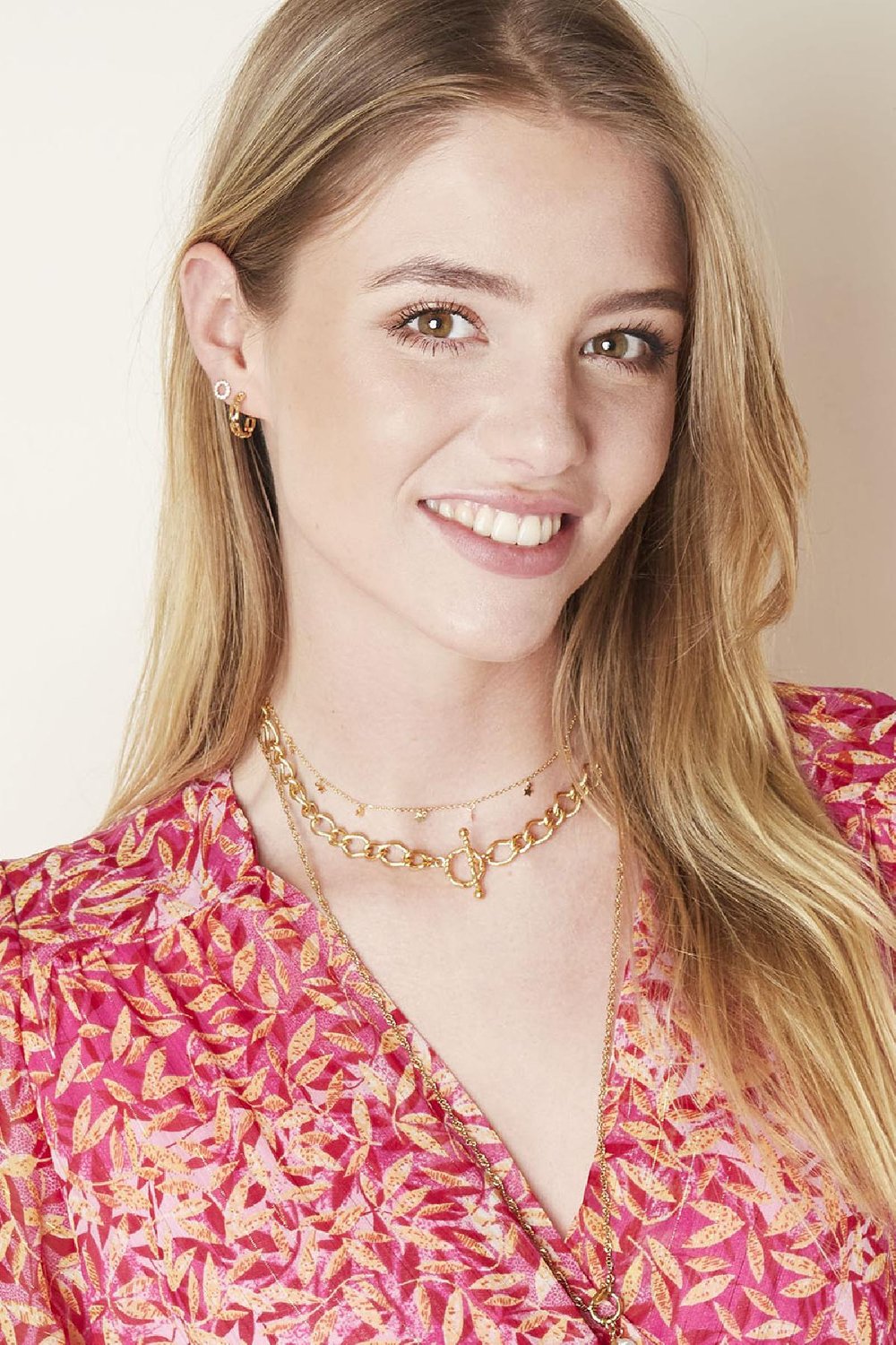 Ketting Airy Rounds Goud kleur Stainless Steel h5Afbeelding4